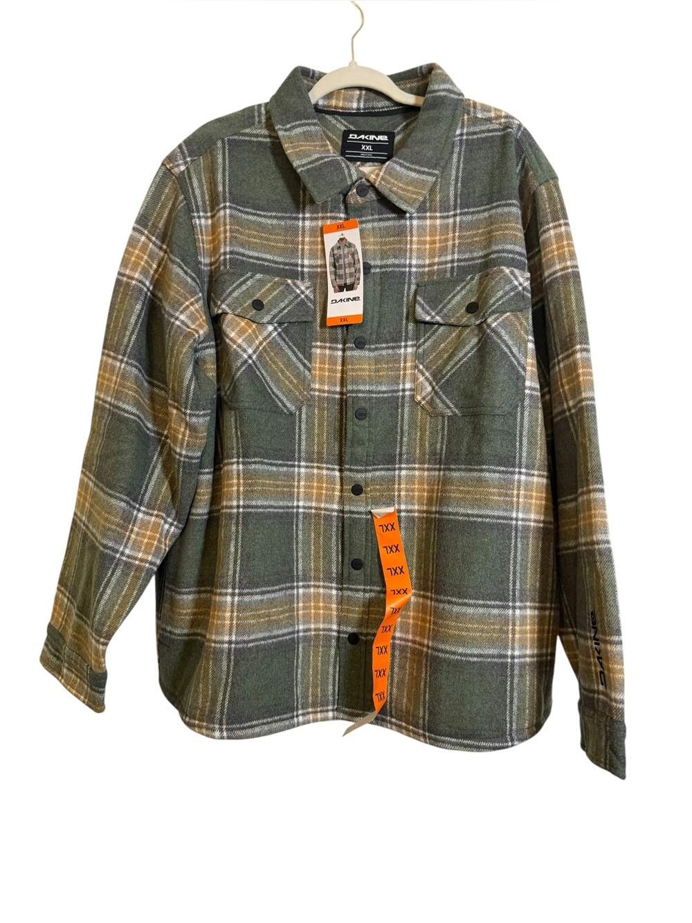 Dakine Plaid Button-Up Shirt Jacket in Green & Tan sz XXL
